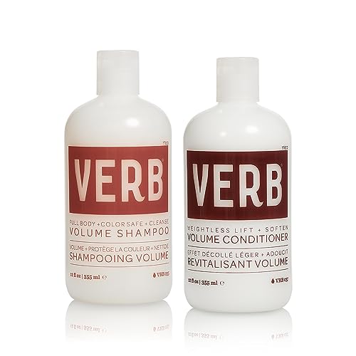 Verb Volume Shampoo & Conditioner Set - Boosts Body, Hydrating Natural Ingredients - 12 fl oz