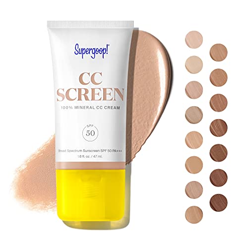 Supergoop! CC Screen - Mineral Color-Corrector & SPF 50 Sunscreen, 15 Shades - 1.6 fl oz