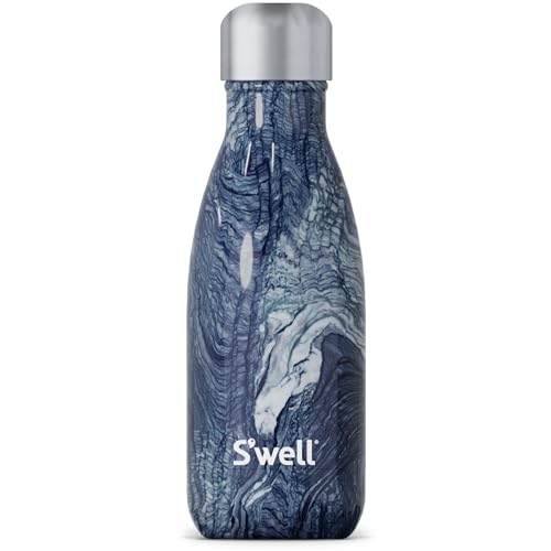 S'well Stainless Steel Water Bottle - Keeps Drinks Cold for 24h, Hot for 12h, 9oz, Azurite Marble