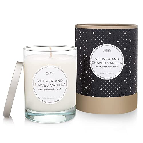 KOBO Vetiver + Shaved Vanilla Candle - Long-Lasting, Hand-Poured, Natural Ingredients - 11oz