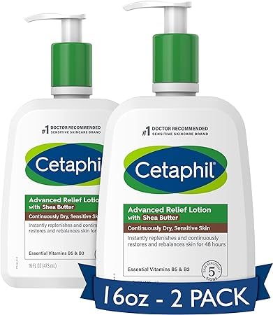 Cetaphil Body Lotion - 48-Hour Hydration, Shea Butter, Hypoallergenic - 16oz Pack of 2