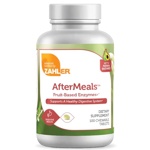 Zahler Aftermeals Digestive Enzyme Blend - Natural Antacid Chews, Non-GMO, 100 Tablets