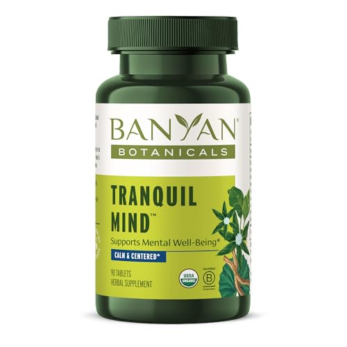 Banyan Botanicals Tranquil Mind - Supports Calm and Focus, USDA Organic, Non-GMO - 90 Tablets