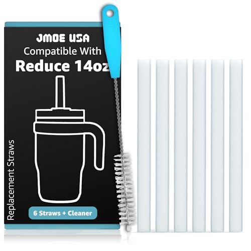 Jmoe USA Replacement Straws - BPA-Free, Durable & Dishwasher Safe - 6-Pack for 14oz Tumbler