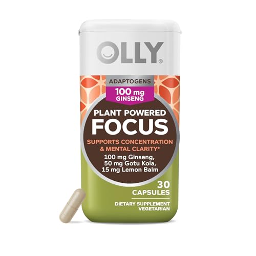 OLLY Focus Adaptogen Dietary Supplement - Supports Alertness & Clarity, Vegetarian - 30ct