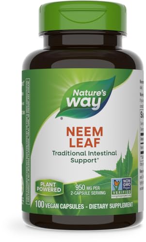 Nature's Way Neem Herbal Supplement - Traditional Intestinal Support, Non-GMO, Vegan - 100 Capsules