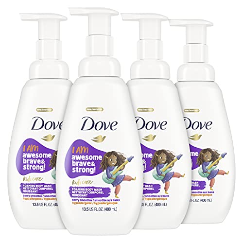 Dove Kids Foaming Body Wash - Gentle Tear-Free Cleanser with Skin-Natural Nutrients - 4 x 13.5oz