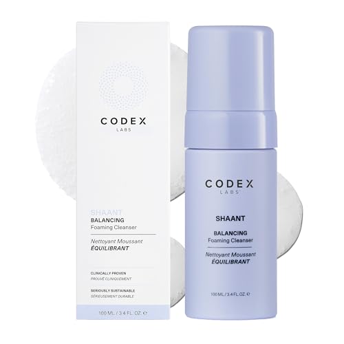 Codex Labs Shaant Balancing Foaming Face Cleanser - Oil Control, Pore Minimizer - 3.4oz