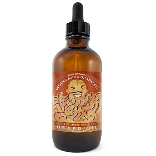 Woodlands Beard Co. Pumpkin Spice Latte Beard Oil - Promotes Beard Health, 100% Natural - 4 oz