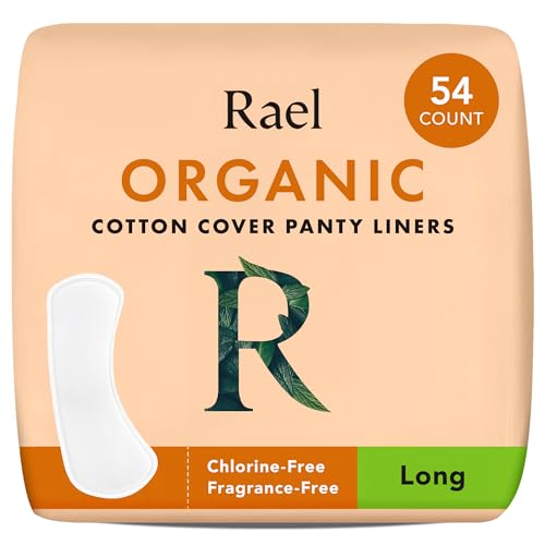 Rael Panty Liners - Organic Cotton, Ultra-Soft Absorbency, Hypoallergenic - 54 Count