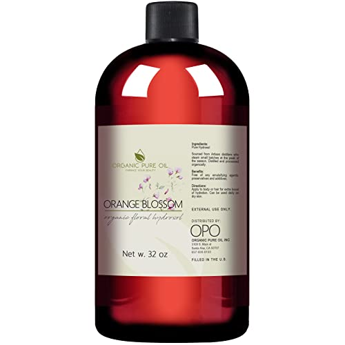 Organic Pure Oil Face Toner - Hydrating Neroli Hydrosol, Antioxidants, Vegan - 32 oz