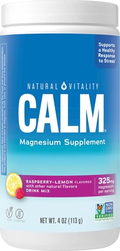 Natural Vitality Calm Magnesium Citrate Supplement - Stress Relief, Vegan, Non-GMO - 4 oz