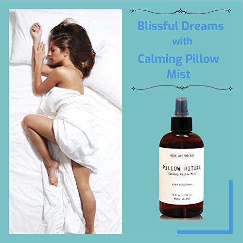 Muse Apothecary Pillow Ritual - Calming Aromatherapy Mist with Natural Oils - 8oz Fleur du Lavender