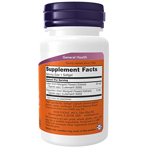 NOW Supplements Lutein & Zeaxanthin - Supports Eye Health, GMP Certified - 60 Softgels (2 Pack)