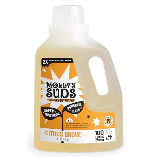 Molly's Suds Concentrated Laundry Detergent - Plant-Based, Hypoallergenic, Citrus Grove - 100 Loads