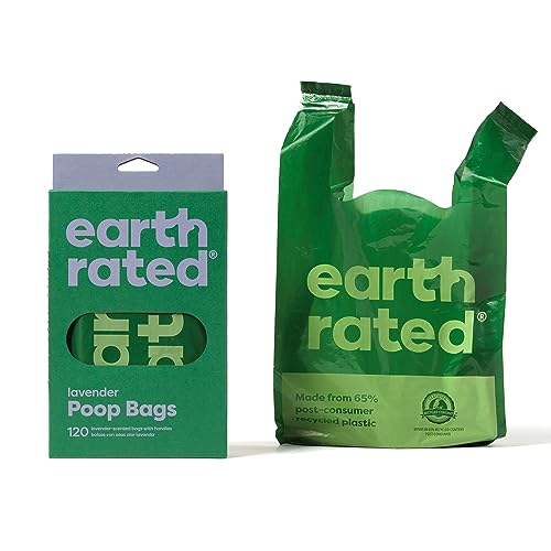 Earth Rated Pet Waste Bags - Leakproof, Lavender Scented, 65% Recycled Plastic - 120 Count