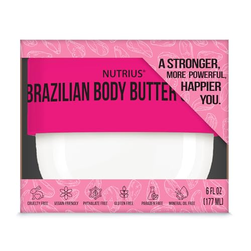 Nutrius Brazilian Body Butter - Luxe Hydration with Acai, Mango & Cocoa, Vegan - 6 FL OZ