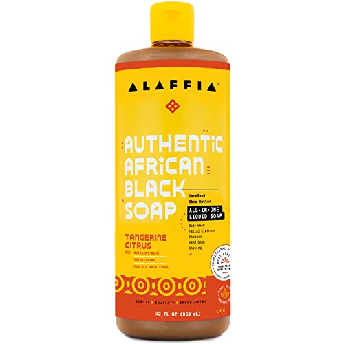 Alaffia Authentic African Black Soap - Acne Relief, Moisturizing, Vegan - 32 Fl Oz