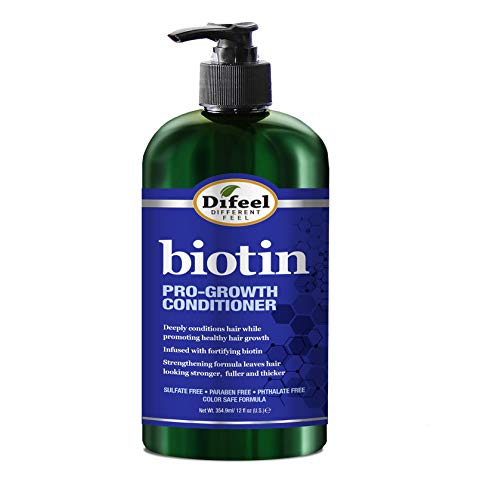 Difeel Pro-Growth Biotin Conditioner - Promotes Thicker Hair, Sulfate & Paraben Free - 12oz