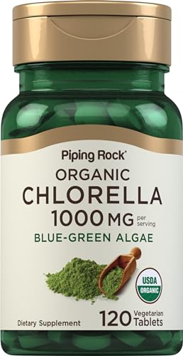 Piping Rock Chlorella Superfood - Non-GMO, Gluten-Free, Therapeutic Grade - 1000mg, 120 Tablets