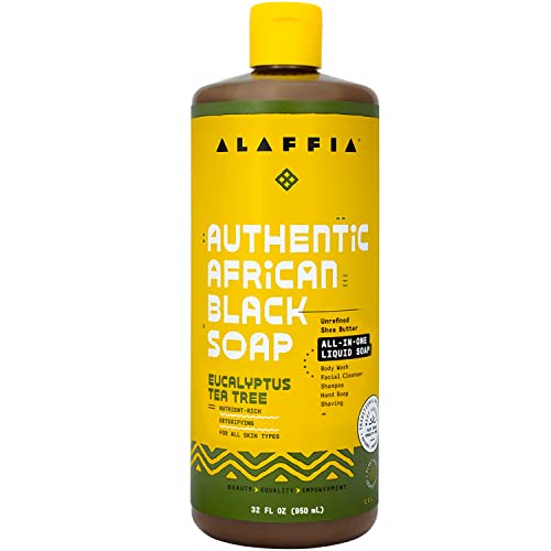 Alaffia Authentic African Black Soap Body Wash - Detoxifying, Moisturizing Shea Butter - 32 Fl Oz