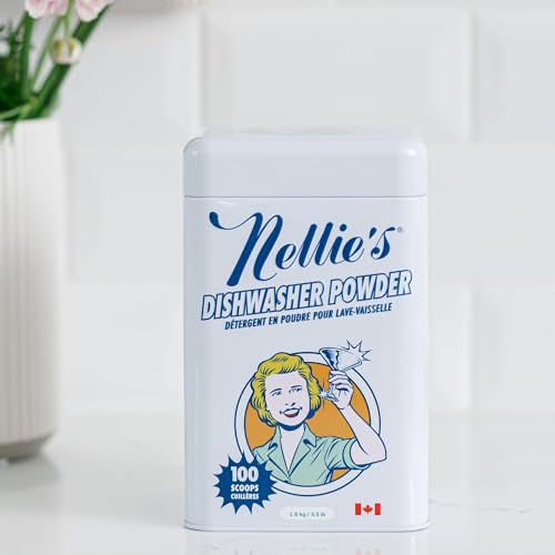 Nellie's Dishwasher Powder Bundle - Grease-Busting, Plant-Based Formula - 50 & 100 Scoops