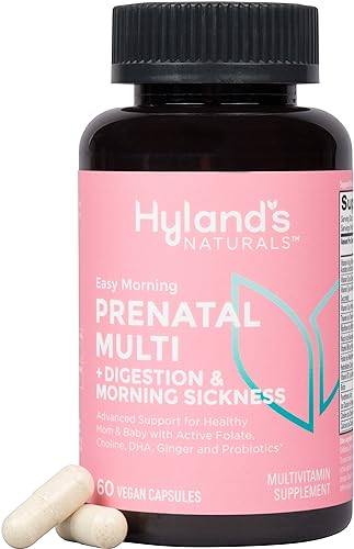 Hyland's Prenatal Multivitamin - Digestive Support & Morning Sickness Relief - 60 Vegan Capsules