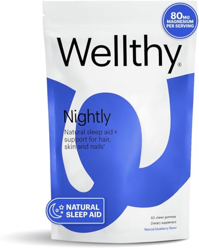 Wellthy Nightly Sleep Aid Gummies - Promote Rest & Relaxation, Vegan & Non-GMO, Blueberry Flavor