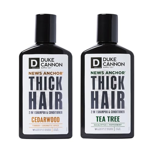 Duke Cannon Shampoo & Conditioner Set - Paraben-Free, Tea Tree & Cedarwood, Protein-Rich - 10oz