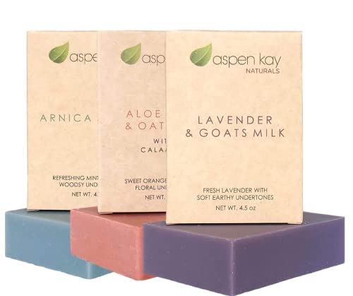 Natural Soap Set - Gentle, Nourishing, Made with Organic Ingredients - 4.5oz Bars (3 Pack)