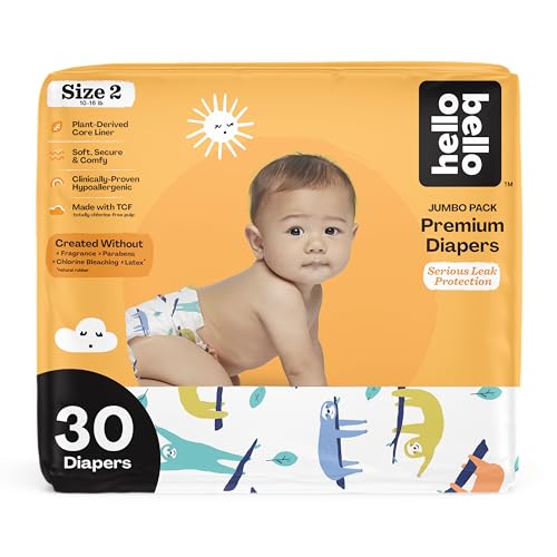 Hello Bello Premium Baby Diapers - Extra-Absorbent, Hypoallergenic, Comfort Fit - Size 2, 30 Count