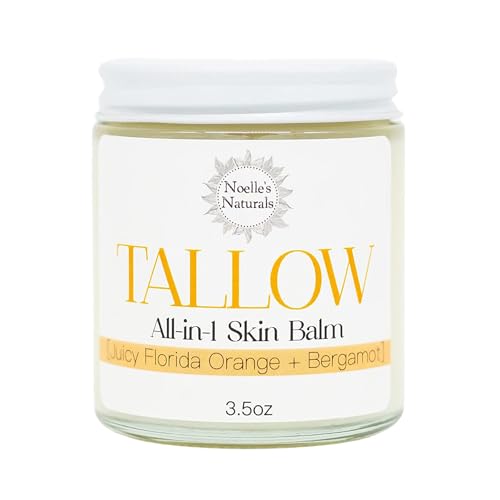 Tallow Balm Moisturizer - 100% Organic Grassfed, Nourishing for Dry Skin & Stretch Marks - 3.5oz