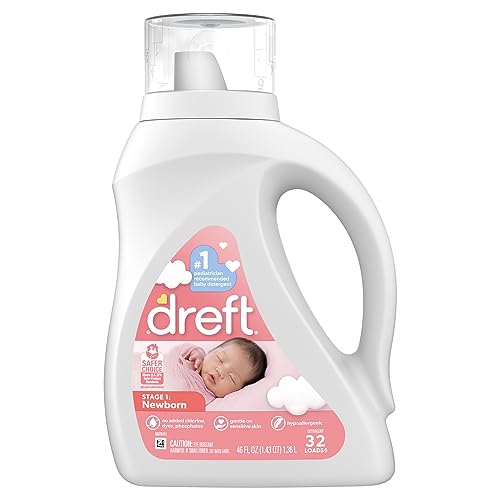 Dreft Newborn Baby Laundry Detergent - Pediatrician Recommended, Hypoallergenic - 46 fl oz