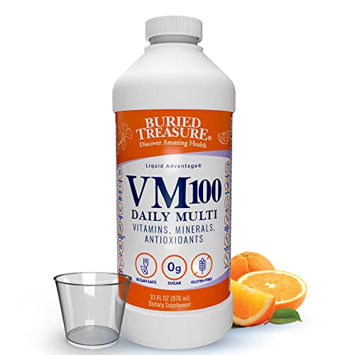 Buried Treasure VM100 Daily Multi - Whole Food Liquid Vitamins & Minerals, 32 Servings