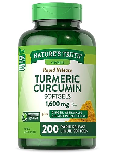 Nature's Truth Turmeric Curcumin Complex - Herbal Support with Ginger & Black Pepper - 200 Softgels