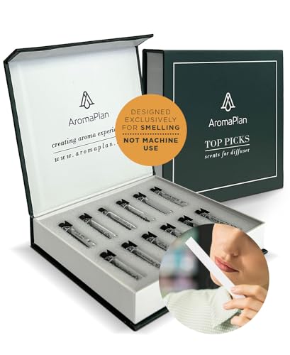 AromaPlan Aromatherapy Sample Set - 12 Premium Fragrance Samples for Scent Discovery - 0.5ml Each