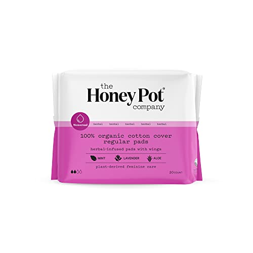 The Honey Pot Company Feminine Pads - Herbal-Infused, Organic Cotton, Regular Absorbency - 20 ct