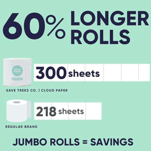 Cloud Paper Bamboo Toilet Paper - Ultra-Soft, PFAs Free, FSC Certified - 24 Rolls, 300 Sheets Each