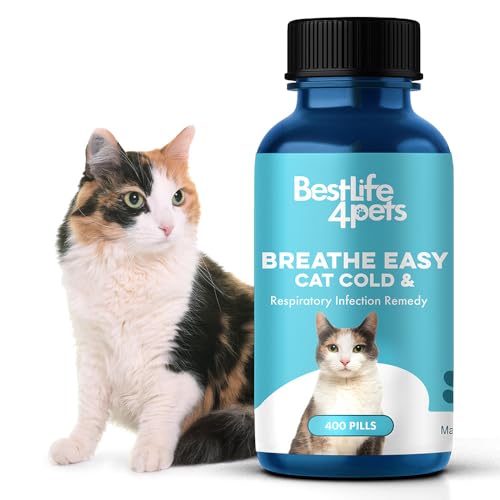 BestLife4Pets Cat Allergy Medicine - Natural Relief for Sneezing & Coughing - 400 Tasteless Pills