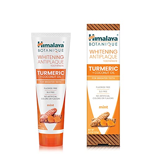 Himalaya Botanique Whitening Toothpaste - Fluoride Free, Vegan, Mint Flavor - 4 Oz