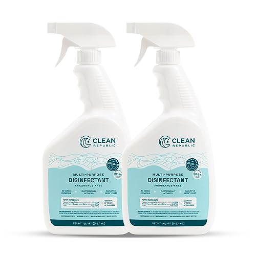 Clean Republic Multi-Purpose Disinfectant - Natural, Safe for People & Pets - 32oz, 2 Pack