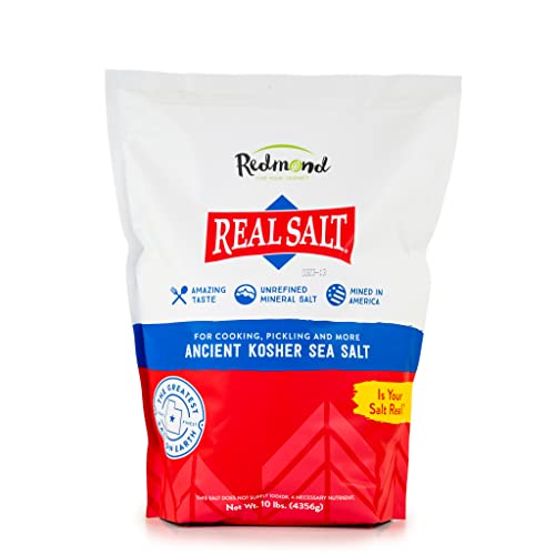 Redmond Real Salt Kosher - Naturally Sweet Unrefined Sea Salt, Gluten-Free - 10 LB Bag