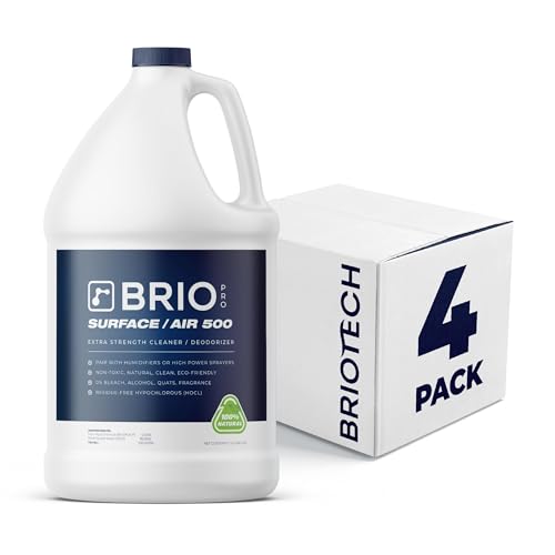 BRIOTECH Disinfectant Spray - Non-Toxic Cleaning Power, Pure Hypochlorous, 1 Gallon Refill - 4 ct