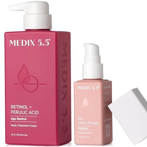 Medix 5.5 Body Cream Set - Anti-Aging Retinol & Hydrating Hyaluronic Acid - 8oz