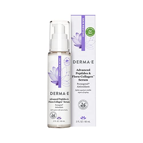 DERMA E Face Serum - Hydrating Peptides & Plant Collagen for Youthful Skin - 2 oz