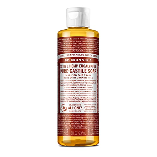 Dr. Bronner's Pure-Castile Liquid Soap - Organic & Fair Trade, Versatile Uses - Eucalyptus, 8oz