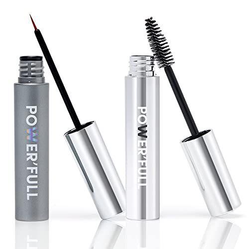 Wonderskin Power'Full Eyelash Serum & Mascara Set - Voluminous, Curled Lashes & Brows - 2pc