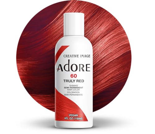 Adore Semi Permanent Hair Color - Vibrant Truly Red, Vegan, Cruelty-Free, 4 Fl Oz