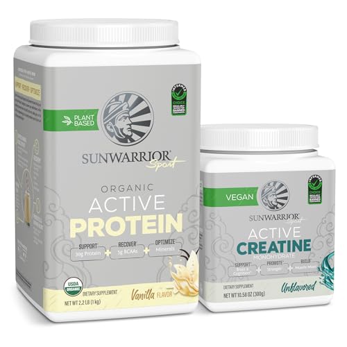 Sunwarrior Plant-Based Protein Powder - Build Muscle, Improve Digestion, Vanilla - 20 Servings