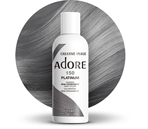 Adore Semi-Permanent Hair Dye - Vibrant Platinum, Vegan, Chemical-Free - 4 Fl Oz